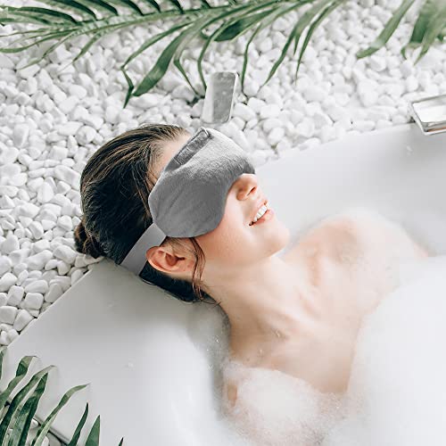 Umisleep Lavender Eye Mask, Weighted Heated Sleep Mask for Men Women, Grey - color: Gray