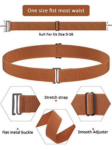 SATINIOR Invisible Stretch Belt Flat - color: Black White Grey Brown