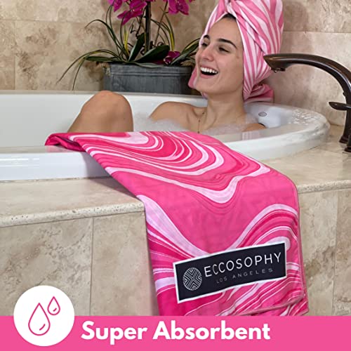 ECCOSOPHY Microfiber Beach Towel - Quick Dry, Sand Free and Oversized 71x35 | Super absorbent, lightweight, swimming, gym, extra large, pool, cruise, camping, yoga, travel, compact, carry bag, vacation - color: Bahamas