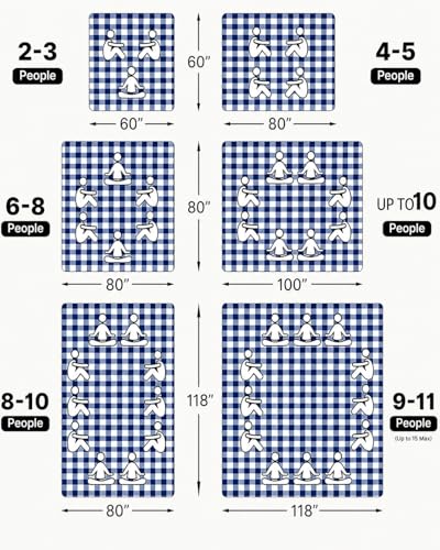 TigeJoy Extra Large Picnic Blanket Waterproof Beach Blanket 80''x118'' - color: Blue, size: 6'8" x 9'10" (Rectangular)