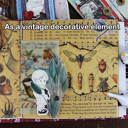 CATaireen Scrapbooking Supplies Paper Dolls for Adults Vintage Junk Journal Kit 45pcs Baby Photo Album Scrapbook Accessories Childs People Cutouts Crafts Collage Materials Ephemera Pack
