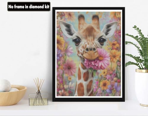 VAIIEYO 5D DIY Diamond Art Kits for Adults Giraffe, Diamond Painting Animal, Paint by Numbers Full Drill Round Rhinestone Craft Canvas for Home Wall Decor Gift 12x16 inch-42 - color: gentle giraffe