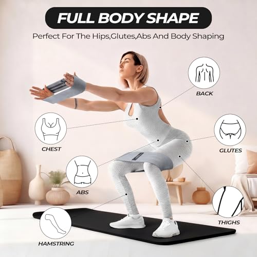 Seenelling 18 Pcs Pilates Ring and Ball Bulk Home Pilate Kit - color: Grey