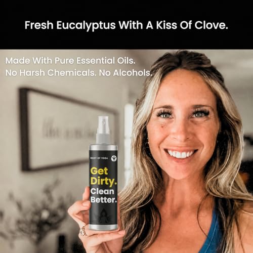 Yoga Mat Cleaner Spray – Spa-Like Scent | Eco-Friendly Formula | Neutralizes Sweat & Odor | Helps Protect Your Mat | 8 oz | Plant-Based, Made in USA | Body By Yoga