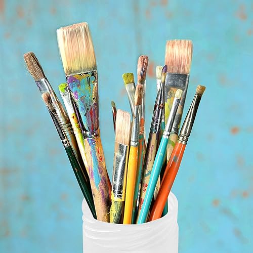 FUNSUEI 6 PCS Extendable Plastic Paint Brush Case, Watercolor Brush Storage Case, Paint Brush Holder Tube, Long Paintbrush Holder Organizer for Drawing Tools and Makeup Brushes, 8.5-14.96 Inches Long