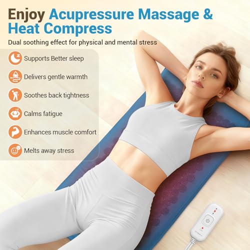 Comfytemp Heated Acupressure Mat for Back, FSA Eligible Heating Pad 17"x33"
