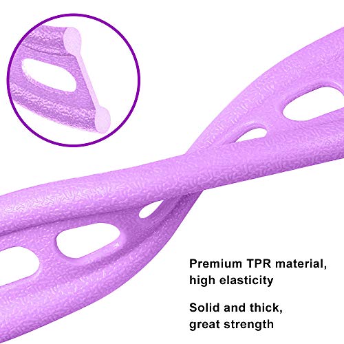 Pedal Resistance Bands with Handles Exercise Bands Multifunction Tension Rope Fitness for Working Out Arm Abs Legs Stretch Bands - color: Purple