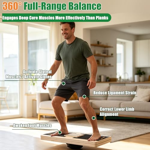 Slant Board Calf Stretching for Ankle Mobility & Balance Board with Maze