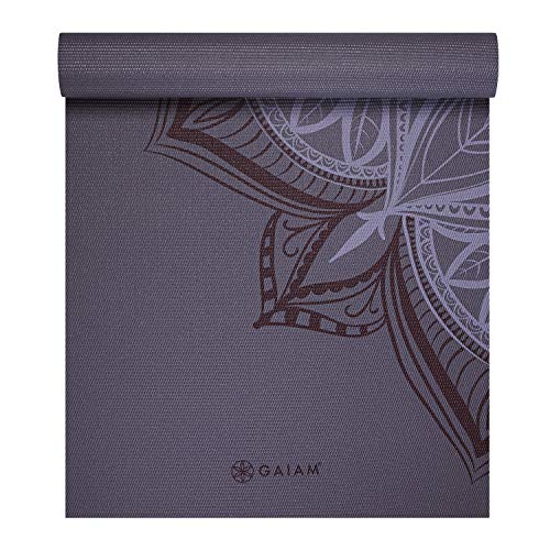 Gaiam Yoga Mat - Premium 5mm Print Thick Non Slip Exercise & Fitness Mat for All Types of Yoga, Pilates & Floor Workouts (68" x 24" x 5mm) | Printed Design | Sticky Non-Slip Surface | 5mm Cushioning | Yoga, Pilates & Floor Workouts | 68"x24" - color: Aube