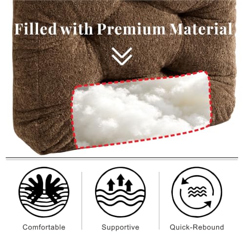 Floor Pillow, Large Meditation Sitting Cushion with Handle | for Tatami, Living Room, Yoga Use for Adults and Kids (1, Square, Brown, 22" x 22" x 6") - color: Square, Brown