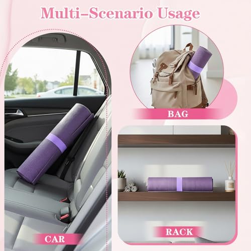 Yoga Mat Strap, One Snap Yoga Mat Slap Band for Keep Mats Tightly Rolled, Elastic One Snap Straps Band