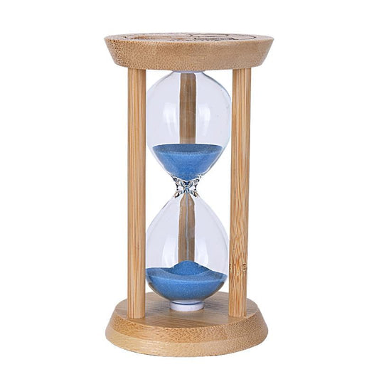 Mini Wooden Sand Timers,100% Bamboo Hourglass Sand Timers 3Min Sandglass Timer for Toothbrush Timer Games Classroom Home Office Cooking(Blue+3Min) - color: Blue, size: 3Min