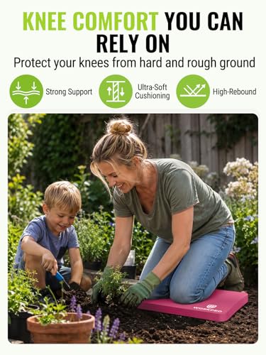 WORKPRO Extra Thick Kneeling Pad, 1 Pack, 17.5 x 11 x 1.5 in, Pink | Soft NBR Foam Cushioning for Knee, Large Foam Kneeler Mat, For Gardening, Bathing Baby, Exercise, Workout Supplies - color: Pink, size: 1 Pack