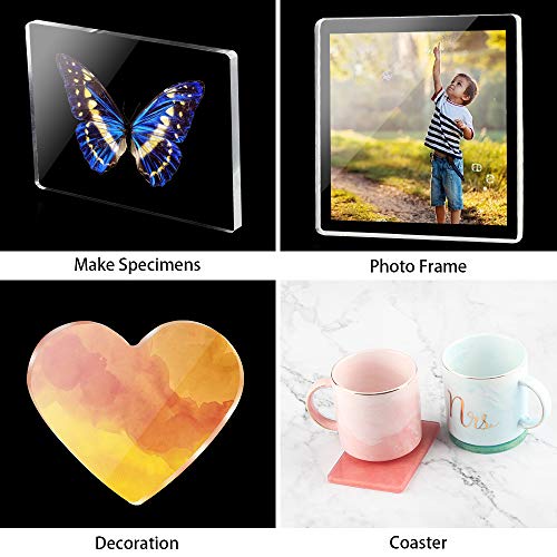 Tomorotec Resin Molds Silicone, 7 Pack Epoxy Casting Mold for DIY Coaster | Assorted Shapes Including Heart And Ellipse, Smooth Non-Stick For Easy Release, BPA-Free