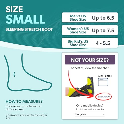 BraceAbility Sleeping Stretch Boot - Plantar Fasciitis Night Foot Splint Adjustable Achilles Tendonitis Brace for Fascia, Tendon and Calf Stretching, Heel and Bone Spur or Arch Pain Treatment (Small) - size: Small