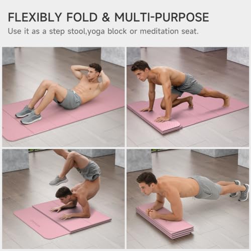 7-Fold Yoga Mat 74"x31" - color: Dull Pink