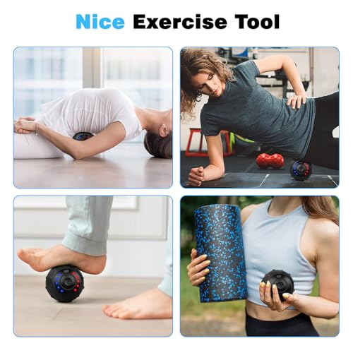 Upgraded 5-Gear Vibrating Massage Ball, Rechargable Massage Vibrating Ball for Fitness, Training, Therapy and Relaxation - color: Black