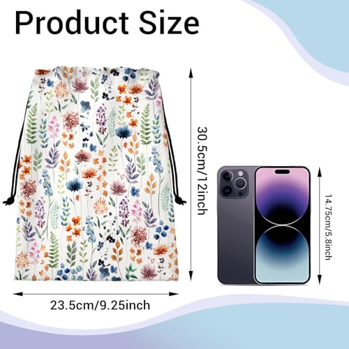 Gymnastics Grip Bag Waterproof Blossom Leaf Gymnastics Pouch String Bag for Gym - color: Colorful Plant, size: 12"(H)*9.25"(W)