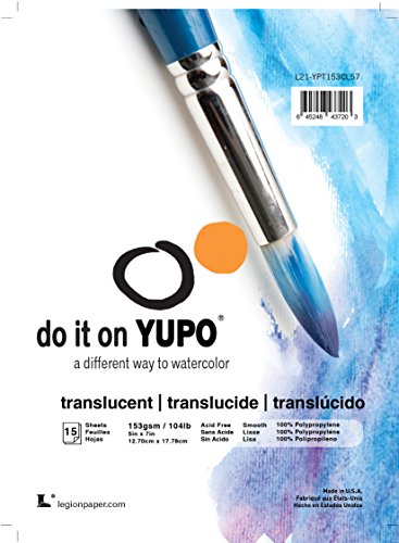 Legion Yupo Translucent Polypropylene Pad, 5 x 7 inches, 104lb, 15 Sheets (L21-YPT153CL57)