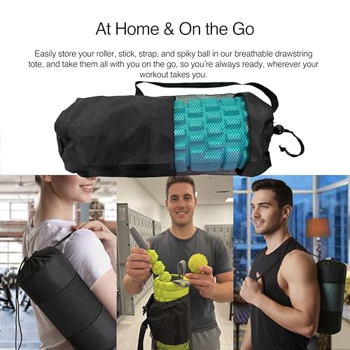 321 STRONG 5-in-1 Massage Set, Complete Mobility Kit for Workout Recovery - color: Soft Teal