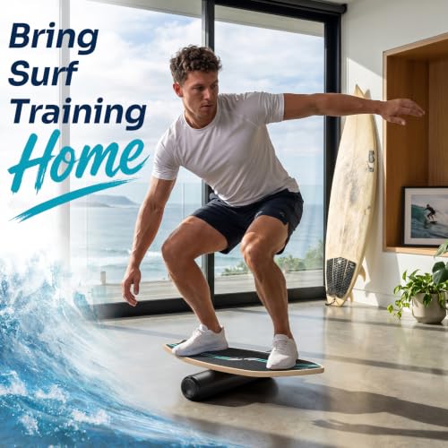 Sportneer Surf Balance Board, 8-in-1 Wooden Wobble Board - color: 터키석.