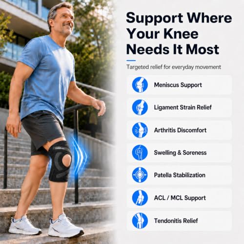 Knee Brace Support with Side Stabilizers for Knee Pain Relief - size: Medium