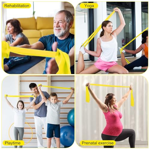 DEEKIN 10 Pcs Resistance Bands Professional Exercise Elastic Bands Latex-Free Yoga Starter Set for Pilates, Physical Therapy, Strength Training, Yoga, Working Out for Women Home Gym - color: Yellow, style: 10 Lbs