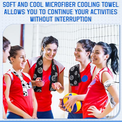 FuWeave 12 Pcs Black Volleyball Cooling Towels Gifts 40 X 12 Inch - color: Black, size: 40 x 12 inches