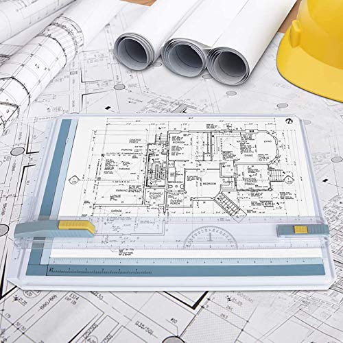 Inch A3 Drawing Board Drafting Table Multifunctional Drawing Board Table with Clear Rule Parallel Motion and Angle Adjustable Measuring System - size: 14"W x 19.7"H