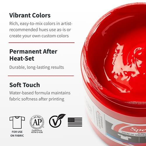 Speedball Fabric Screen Printing Ink Studio Set, 6-Colors, 32-Ounce for T-Shirt and Silkscreen Printmaking - color: Multi, size: 32 fl oz