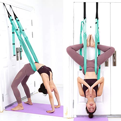 Tchrules Leg Stretcher Strap, Backbend Training Belt with Door Anchor, Flexibility Trainer Stretching Equipment Assist Stretch Strap for Fitness Gymnastics Dance Aerial Yoga Ballet - color: Light Green