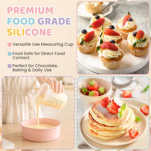 4Pcs Silicone Resin Mixing Measuring Cups 250ml / 8oz for Resin Supplies, Easy-to-Read Black Marks, Non-Stick Reusable Silicone Pouring Cups for Epoxy Mixing - size: 4*250ml (Black Marks)