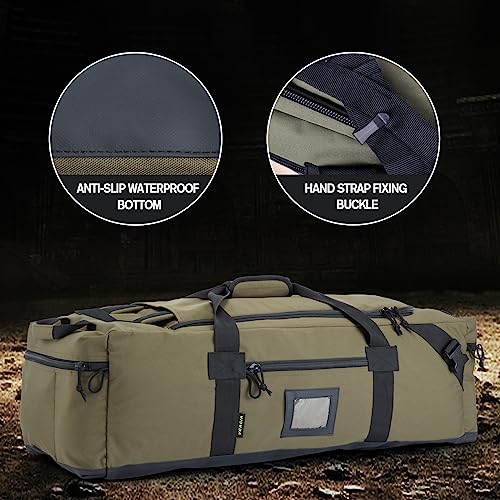 86l Large Duffel Bag For Travel, Gym & Sports - Water Repellent Polyester, Hidden Straps, Shoe Compartment - Perfect Luggage Duffle Bag Or Backpack For Men & Women - color: Army Green, size: M
