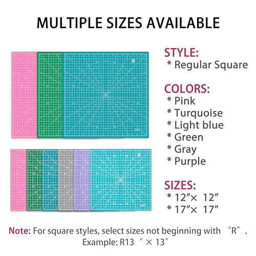 Headley Tools 12"x12" Rotating Cutting Mat, Self Healing Mat with 360-Degree Rotation & Anti-Slip Base, Sewing Board Cutting Mat Perfect for Fabric Quilting Leather Hobby Project, Purple - color: Purple, size: 12"L x 12"W