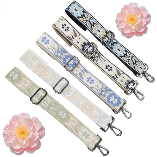 1.5" Wide Purse Strap Silver Hardware Adjustable Replacement Long Crossbody Bag Strap for Thick Shoulder Bags Canvas Handbags Straps - color: Silver Hardware-A-Blue