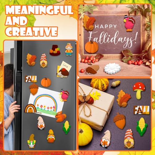 Simgoing 24 Sets Fall Ceramic Painting Kit Autumn Ceramics Painting Set | Ceramic Painting Kit with 24 Magnet 4 Brushes and 2 Palette for DIY Ready to Paint Ceramics Painting Arts and Crafts Set - style: Fall