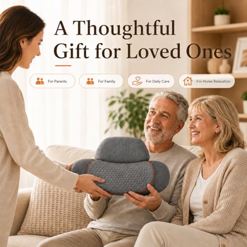 3 in 1 Heated Neck Massage Pillows with Heat for Pain Relief Deep Tissue, Rechargeable Cervical Neck Hump Corrector, Wireless Pillow Supports (No Washable Cover)