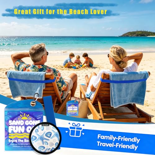 Sand Remover for Beach Towels - Soft Quick Clean Mitt for Kids & Adults | Removes Sand in Seconds,Gentle on Skin,Reusable & Washable,Beach Vacation Essential,Perfect for Beach, Pool & Camping - color: Round Starfish a With Elastic Band