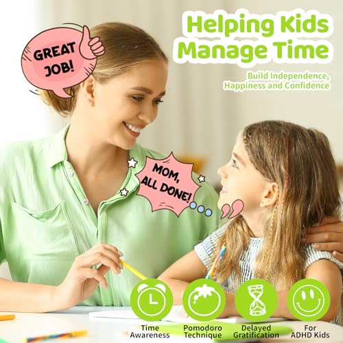 Owl Visual Timer for Kids 99 Min Visual Countdown Time for Classroom Home Kids Timer Visual with Sound or Silent Mode Time Management Tool for ADHD Autism Toddler Homework Potty Training - color: Green