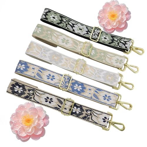 1.5" Wide Purse Strap Adjustable Replacement Gold Hardware Long Crossbody Bag Strap for Thick Shoulder Bags Canvas Handbags Straps - color: Gold Hardware-A-Blue