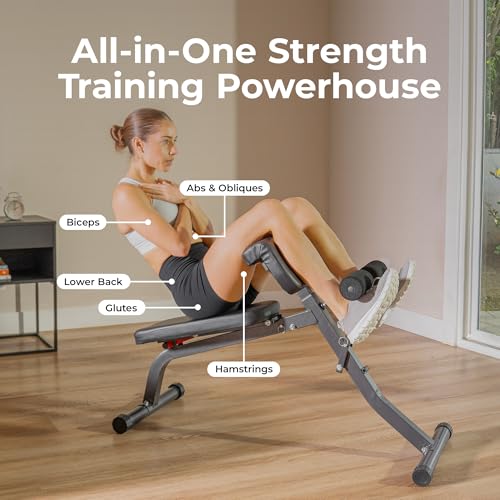 Sunny Health & Fitness Multi-Function Roman Chair - color: Black