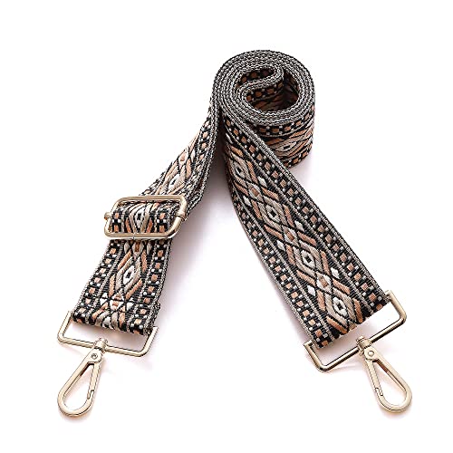 S-Jacorry Purse Strap Replacement Crossbody Wide Shoulder Strap Adjustable Canvas Straps Handbag Strap Replacement Belts - color: Gold Buckel-928