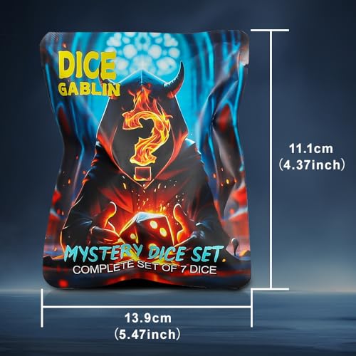 QMAY Mystery Dice Set โ 7 Pcs Metal Polyhedral Dice + 1 Pcs Velvet Bag - style: 1 bag Metal Mystery Dice