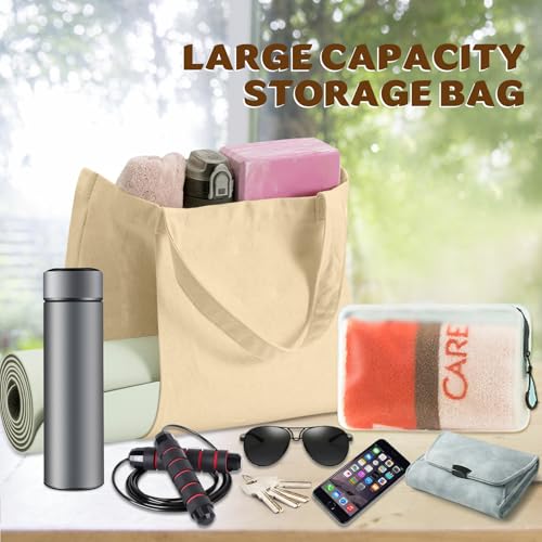 Yoga Mat Carrier, Gym Bag With Yoga Mat Holder, Women Canvas Tote With Shoulder Strap For Pilates, Travel, Office, Sports, Workout And Beach – Inner Zippered Pocket, Fits Standard And Small Mats - color: Beige