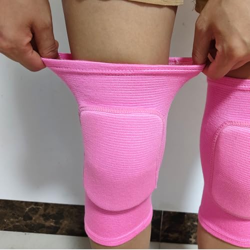 Anti slip sponge, soft and breathable men's, women's, girls', and children's pink knee pads suitable for sports scenes such as volleyball, football, dance, yoga, wrestling, running, cycling, etc (Pink, Large) - color: Pink, size: Large