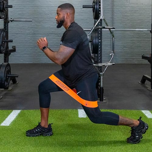 Serious Steel Fitness 패브릭 미니 루프 미끄럼 방지 저항 밴드 세트 | 워밍업, 물리 치료, 둔근 훈련, 속도 및 민첩성 운동 밴드 - color: 레벨 2 - 라이트(오렌지)