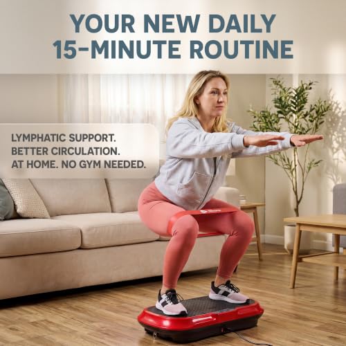 Lifepro Waver Vibration Plate Exercise Machine with 99 Speeds & 10 Presets - color: Red