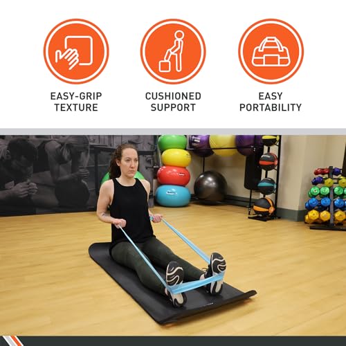 BodySport TPE Exercise Mat for Men and Women – Workout Mat – Perfect for Gyms and Fitness Training – ½ in. Thick, Black - size: 72 in. x 24 in. X 1/2 in.
