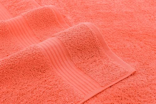 American Veteran Towel, 6 Piece Towel Set for Bathroom, 100% Cotton Turkish Bathroom Towels, 2 Bath Towels 2 Hand Towels 2 Washcloths, Coral - color: Coral, size: X Large 6 PC