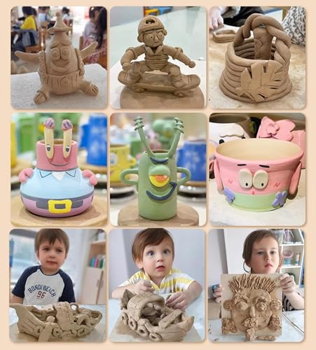 6 lb White Natural Air-Dry Clay;Ideal for Wheel Throwing,Hand Building,Sculpting;Great for All Skill Levels;Whiteware Clay - style: White 6 LB